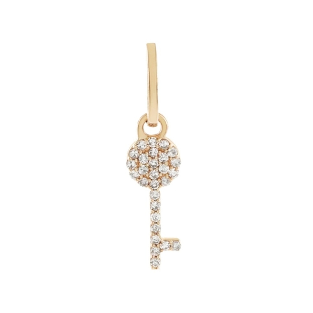 14K Diamond Key Charm